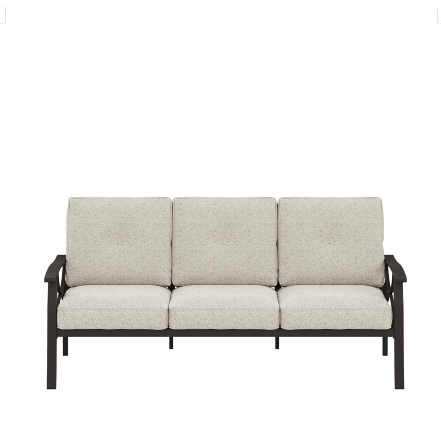 3-Piece Metal Patio Furniture Set, 5-Seat All-Weather Conversation Sofa