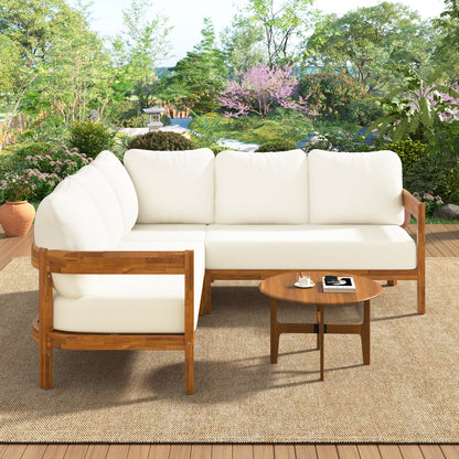 U-Style Acacia Solid Wood Patio Furniture Set