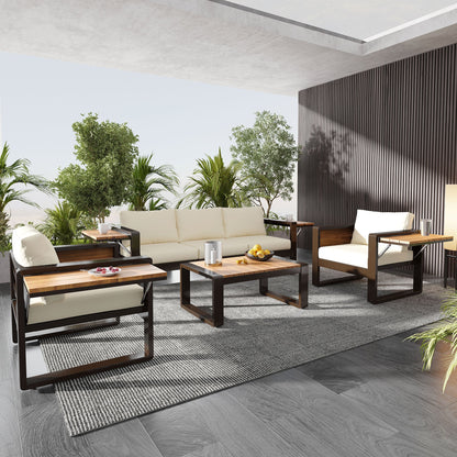 Aluminum Frame Large 4-Piece Outdoor Patio Furniture Set