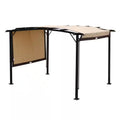12 Ft. X 9 Ft. Beige Patio Pergola Outdoor Garden Pergolas with Retractable Shelter Shades for Gardens,Terraces,Backyard