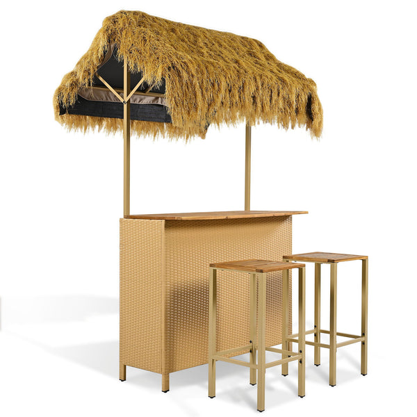 Hawaiian-Style Bar Height Patio Set