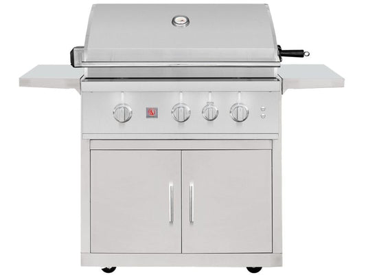 Summerset TRL Pro 32-Inch 3 Burner Freestanding Gas Grill With Rear Infrared Burner and Rotisserie Kit