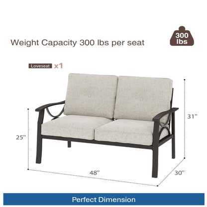 8-Piece Metal Patio Furniture Set, 9-Seat All-Weather Conversation Sofa