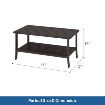 3-Piece Metal Patio Furniture Set, 5-Seat All-Weather Conversation Sofa