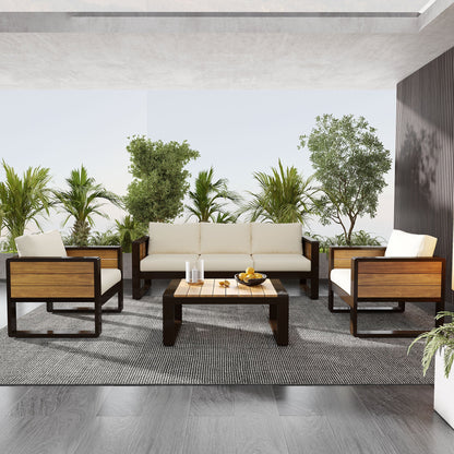 Aluminum Frame Large 4-Piece Outdoor Patio Furniture Set