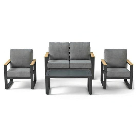 All-Weather 4-Piece Ultra Aluminum Patio Furniture Set