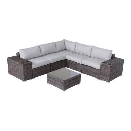 4-Piece Pre-Assembled Wicker Patio Furniture Set with Cushions