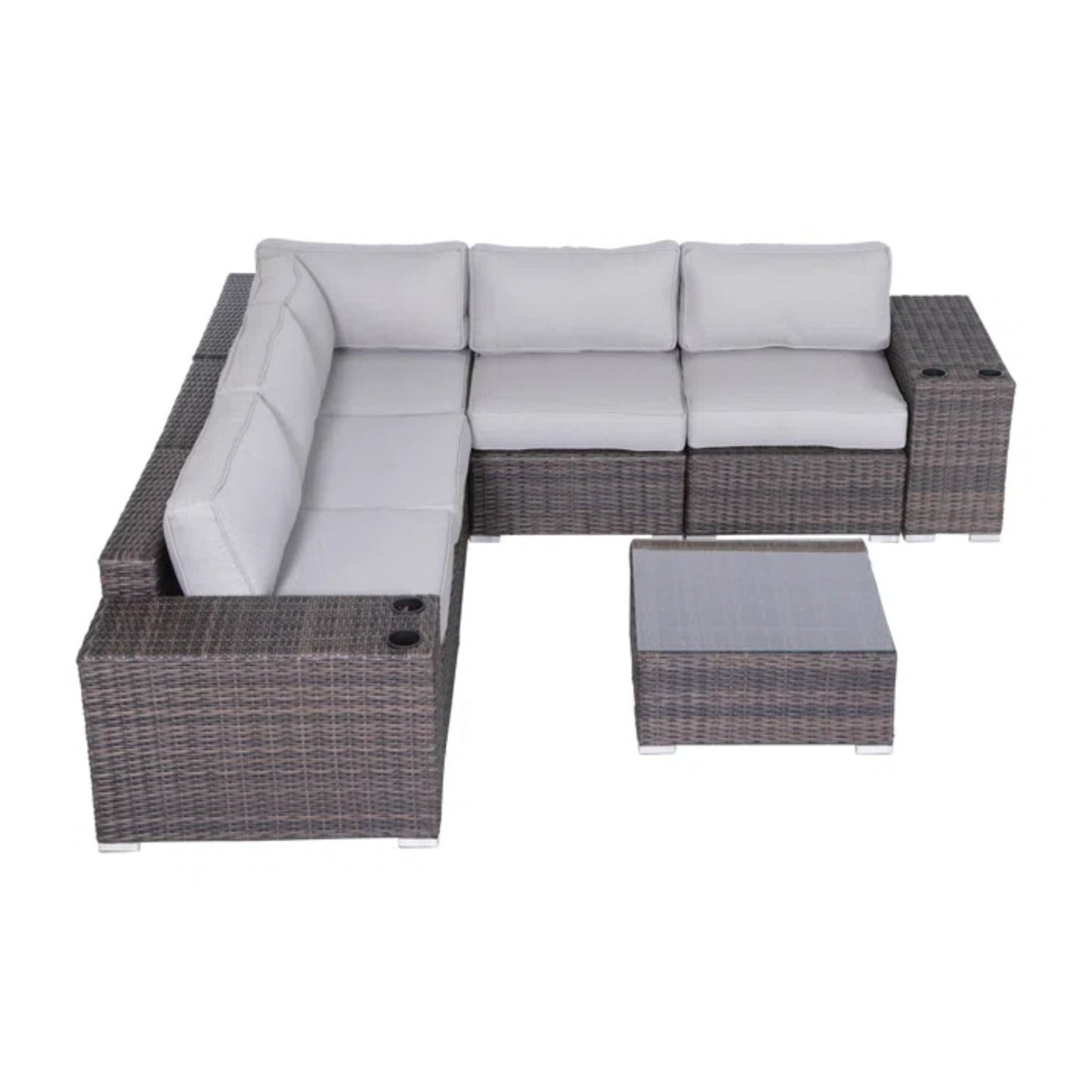 4-Piece Pre-Assembled Wicker Patio Furniture Set with Cushions