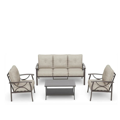 5-Piece Metal Patio Furniture Set, 5-Seat All-Weather Conversation Sofa