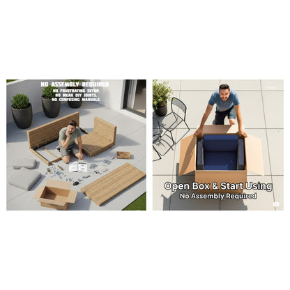 4-Piece Pre-Assembled Wicker Patio Furniture Set with Cushions