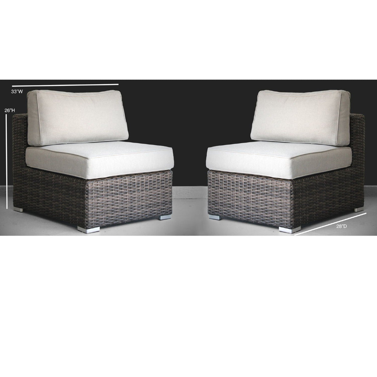 Minnesota - Armless Patio Chairs (Set of 2)