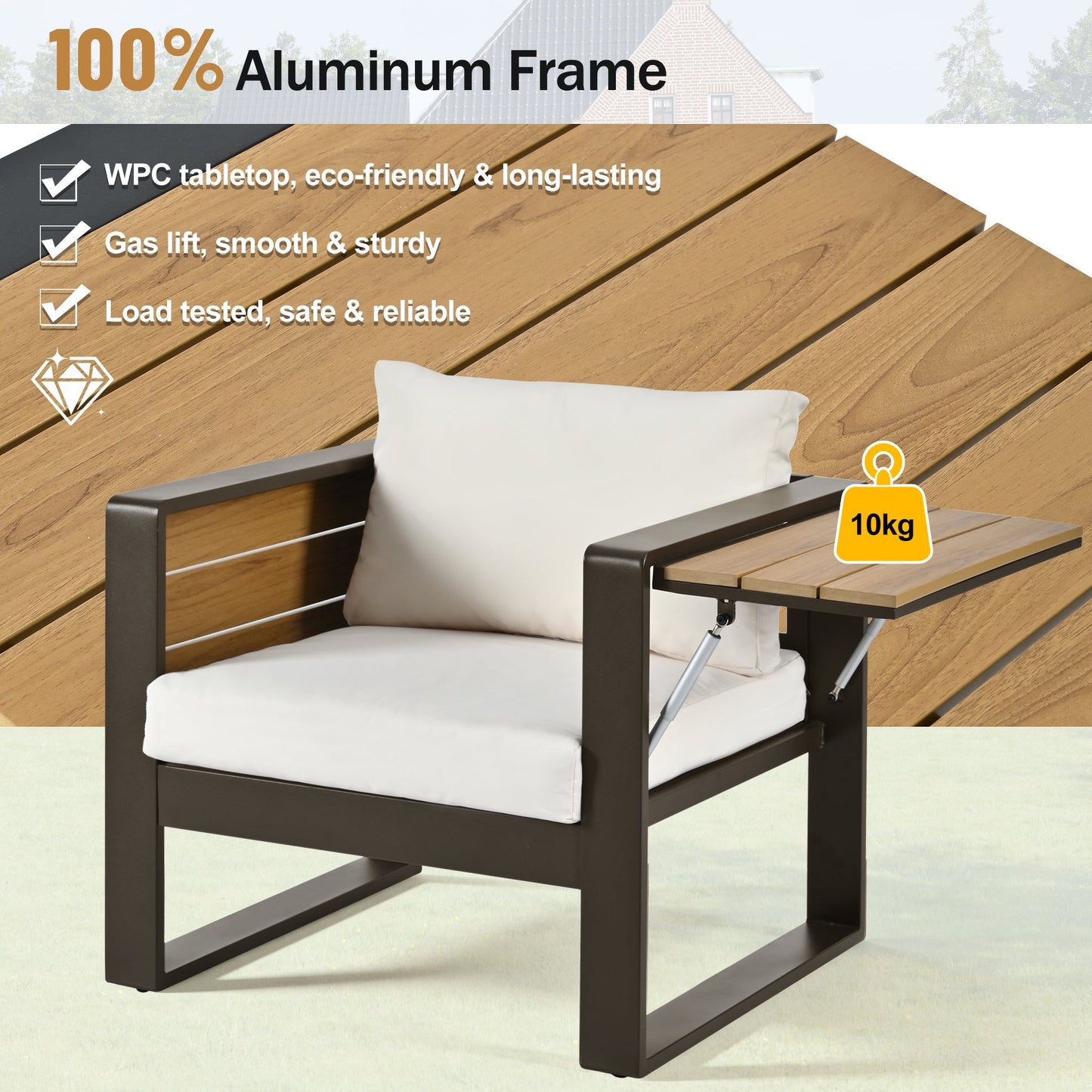 Aluminum Frame Large 4-Piece Outdoor Patio Furniture Set