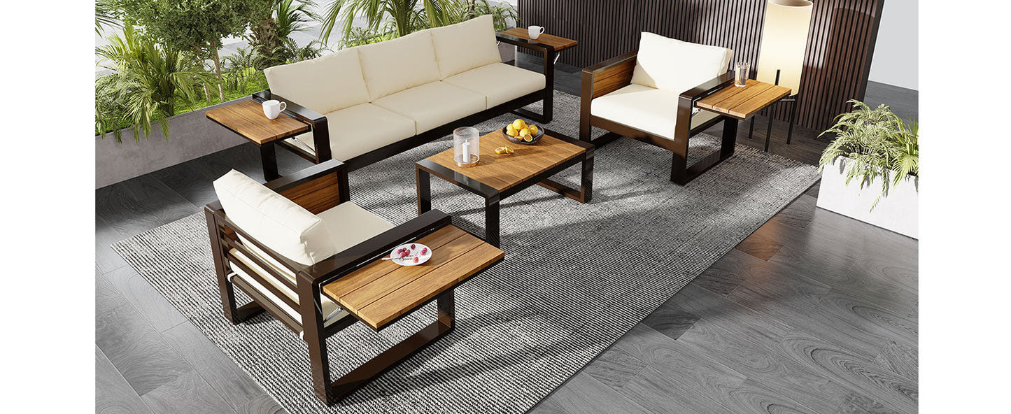 Aluminum Frame Large 4-Piece Outdoor Patio Furniture Set