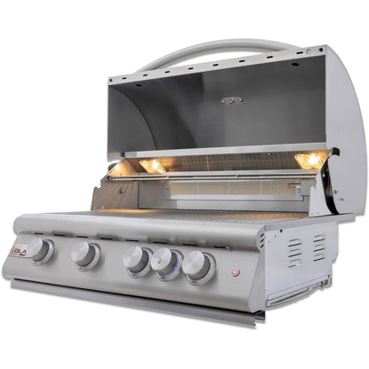 Blaze LTE+ Marine Grade 32-Inch 4-Burner Built-In Gas Grill with Rear Infrared Burner and Grill Lights