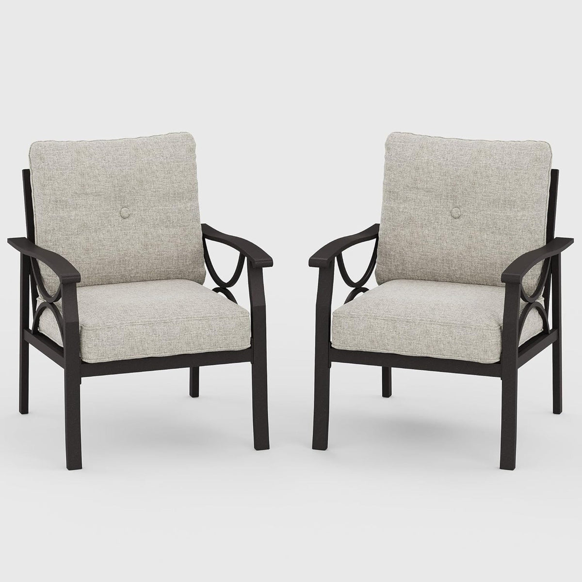 5-Piece Metal Patio Furniture Set, 5-Seat All-Weather Conversation Sofa