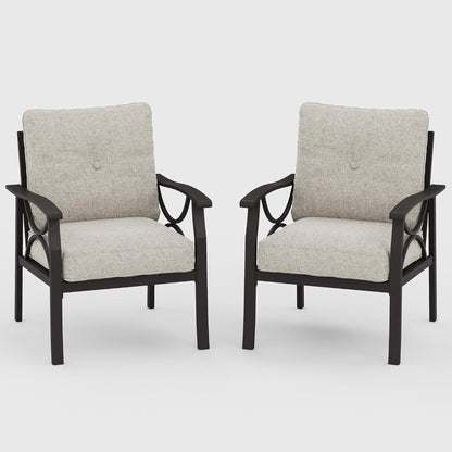 5-Piece Metal Patio Furniture Set, 5-Seat All-Weather Conversation Sofa