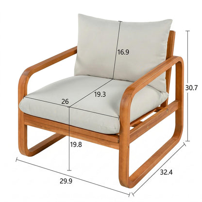 4-Piece Acacia Wood Outdoor Patio Furniture Set
