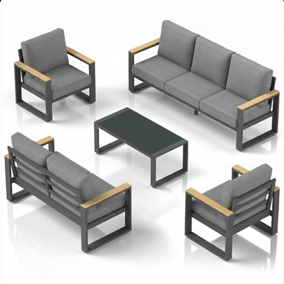All-Weather 5-Piece Ultra Aluminum Patio Furniture Set
