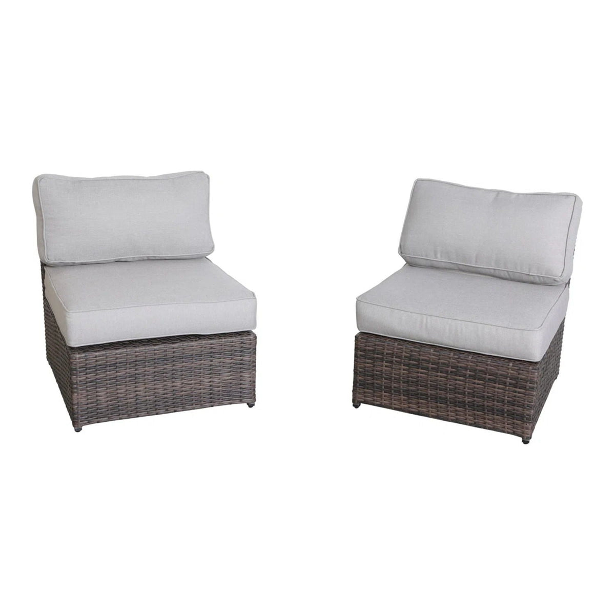 Patio Seating Set With Cushions And Fire Pit - Brown