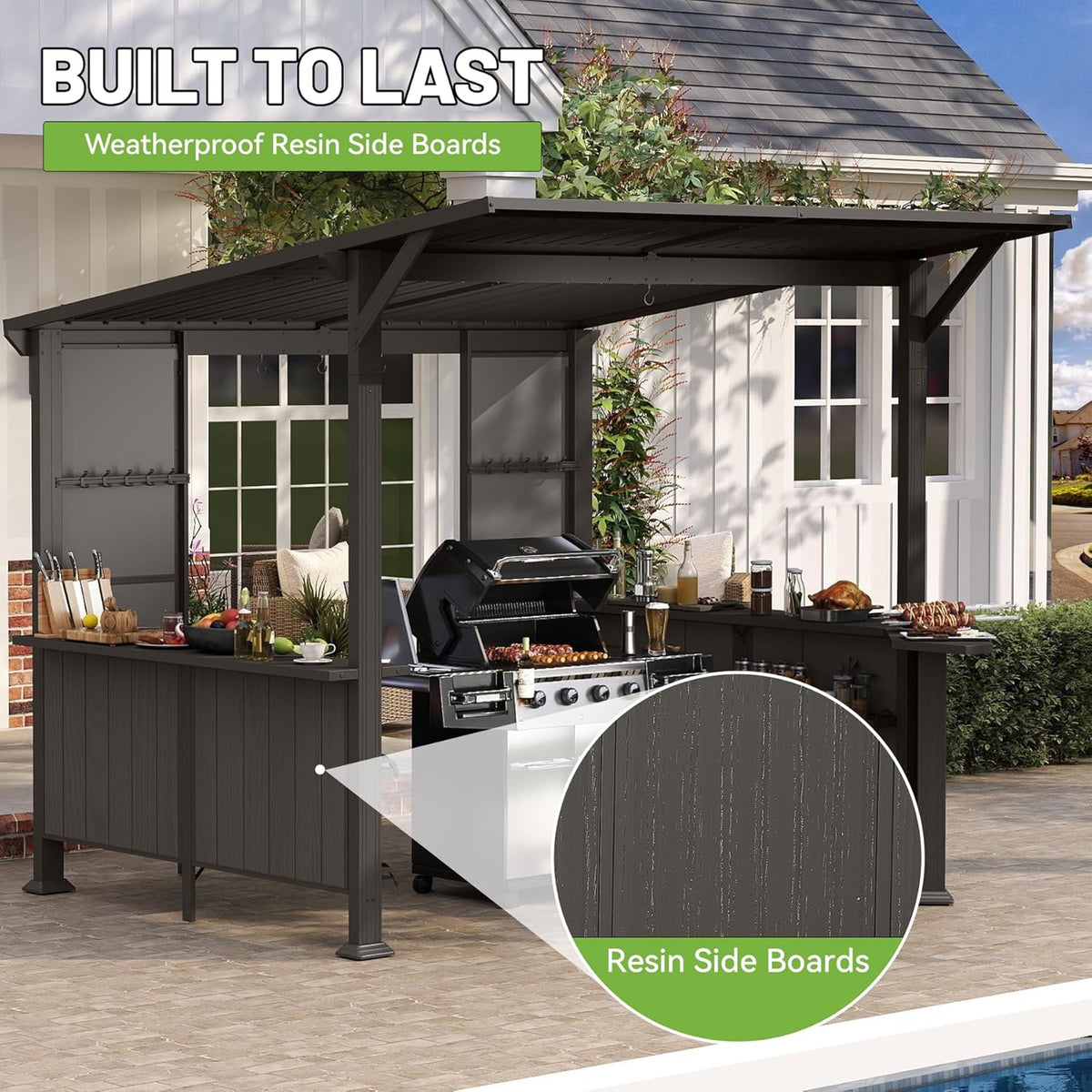 9X10FT Hardtop Grill Gazebo for Outdoor BBQs