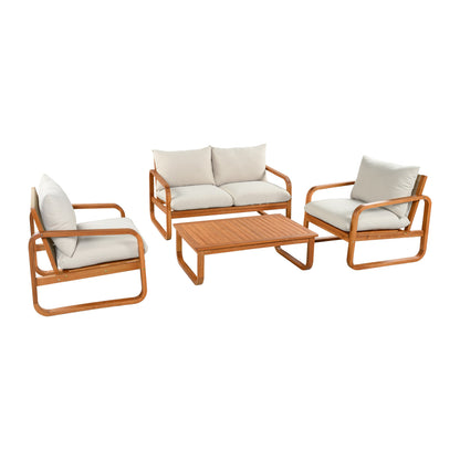 4-Piece Acacia Wood Outdoor Patio Furniture Set